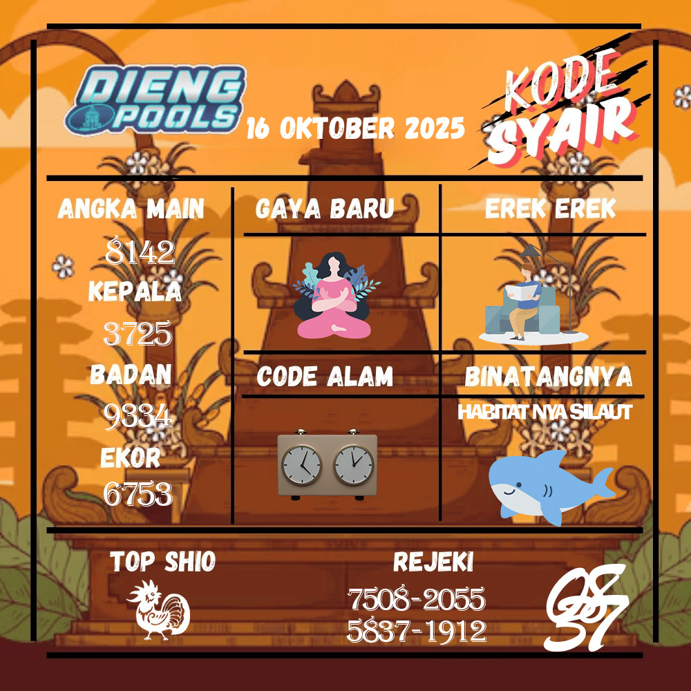 Kode Syair Dieng Pools - Oktober Pools