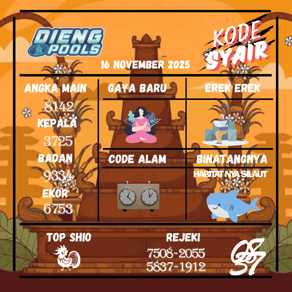 Kode Syair Dieng Pools - November Pools