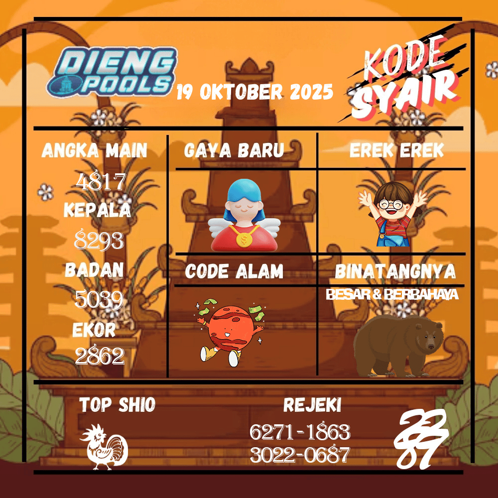 Kode Syair Dieng Pools - Oktober Pools